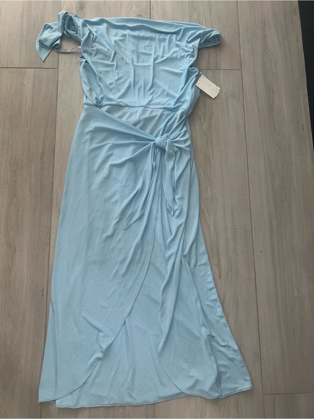 NEW Cinq à Sept Odin Drape Detail Midi Dress Agua Fria Solid Cowl Neck Size 10 - Picture 4 of 13